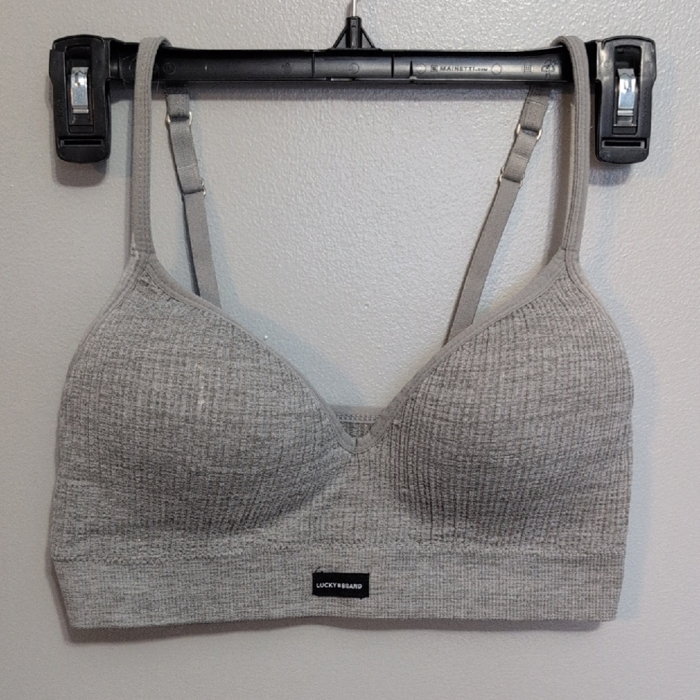Lucky Brand Light Gray Ribbed Bralette